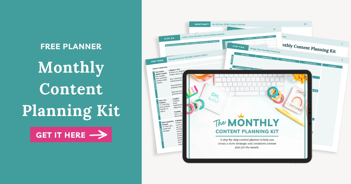 Your Content Empire - Monthly Content Planning Kit - Free Content Planner